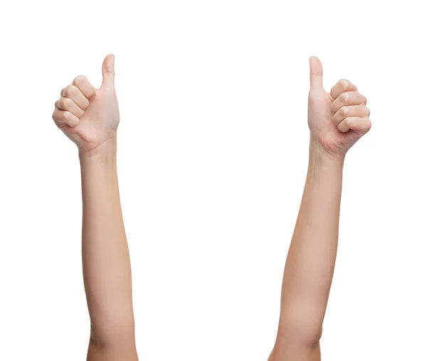 Woman hands showing thumbs up — Stock Photo, Image