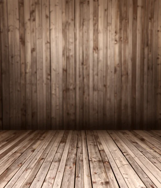 Wooden floor and wall — Stock Photo, Image