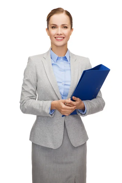 Mujer de negocios sonriente con carpeta Imagen De Stock