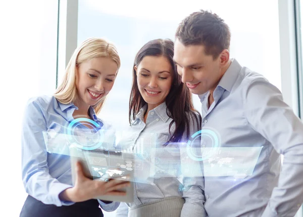 Business team working with tablet pc in office — Stock Photo, Image