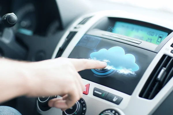 Man using car control panel — Stock Photo, Image