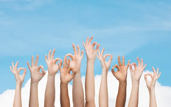 Human hands showing ok sign — Stock Photo, Image