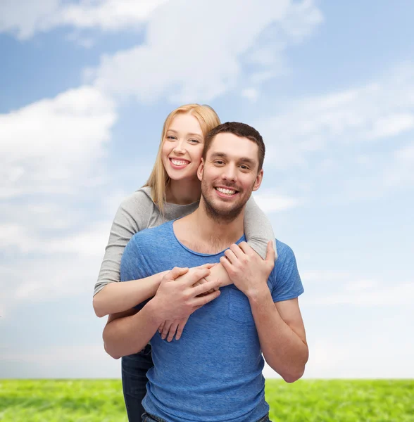 Smiling couple hugging — Stock Photo, Image