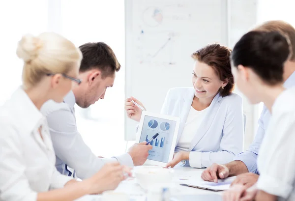 Verksamhet team diskuterar diagram i office — Stockfoto