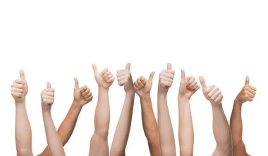 Human hands showing thumbs up clipart