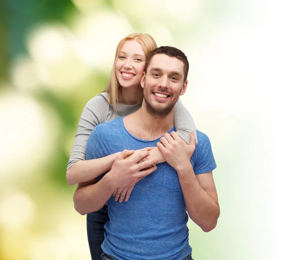 Smiling couple hugging — Stock Photo, Image