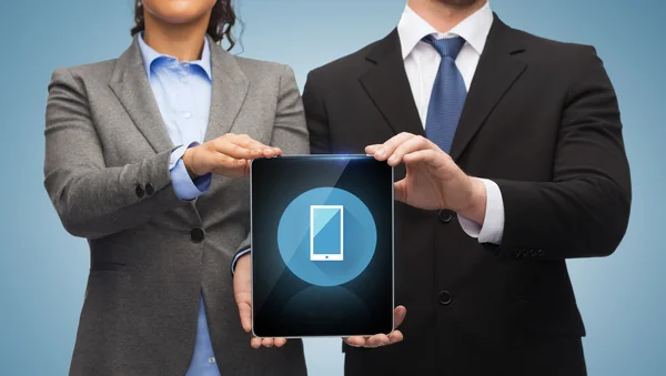 Empresario y empresaria con tablet pc — Foto de Stock