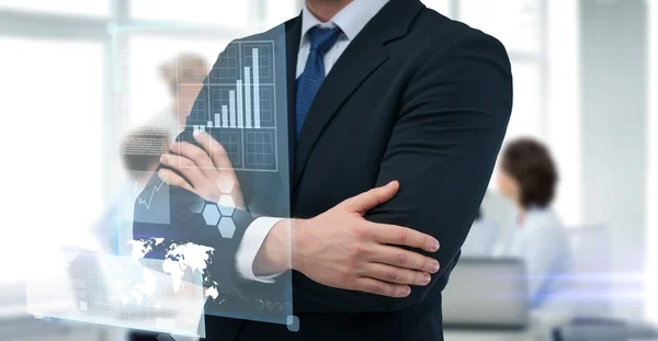 Close up of buisnessman in suit and tie — Stock Photo, Image