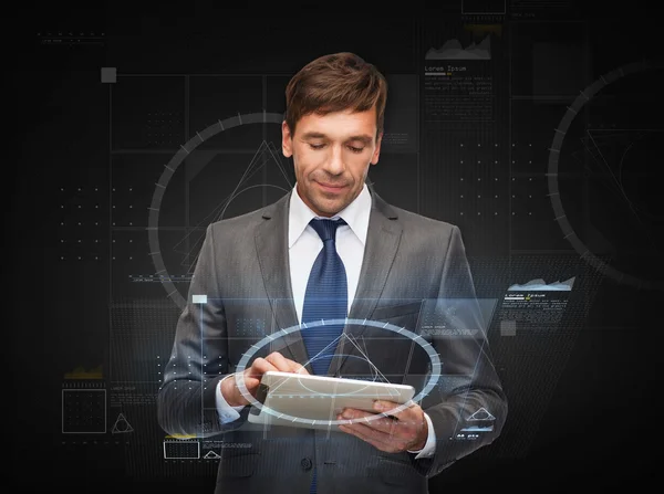 Buisnessman with tablet pc — Stock Photo, Image