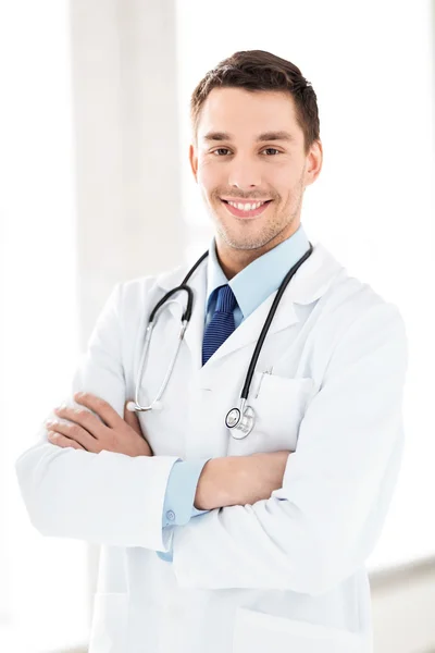 Male doctor with stethoscope Royalty Free Stock Images