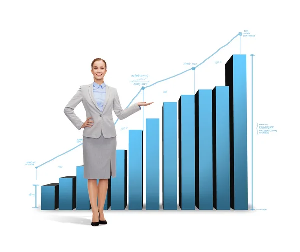 Geschäftsfrau mit wachsendem Chartbild — Stockfoto