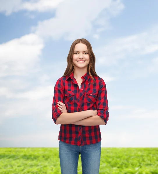 Smiling young woman in casual clothes — Stock Photo, Image
