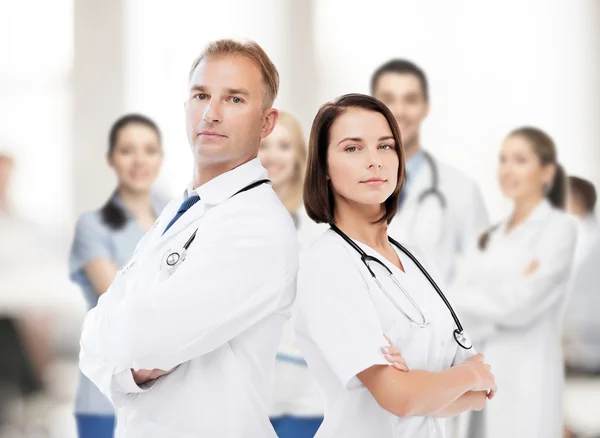 Two doctors with stethoscopes — Stock Photo, Image