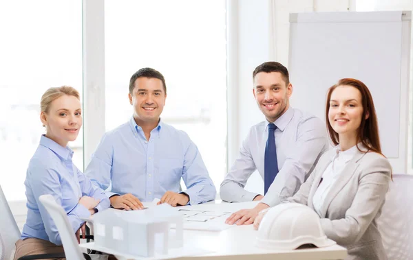 Happy team of architects and designers in office — Stock Photo, Image