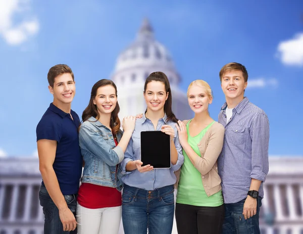 Students showing blank tablet pc screen — Stock Photo, Image