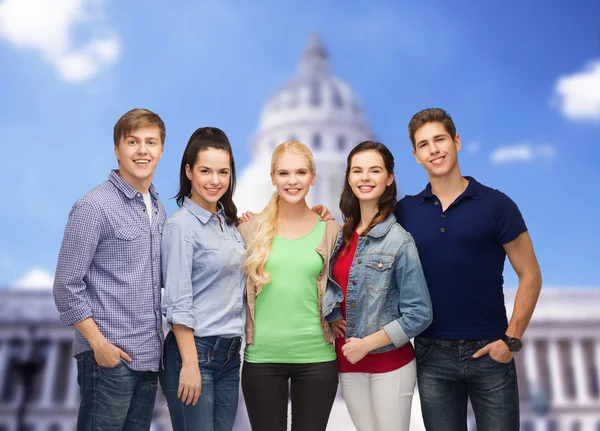 Group of standing smiling students — Stock Photo, Image