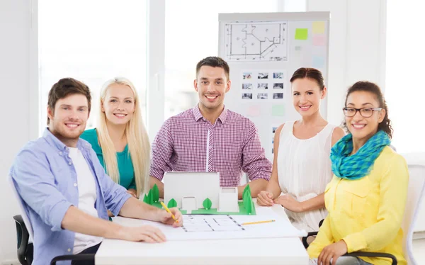 Smiling architects working in office — Stock Photo, Image