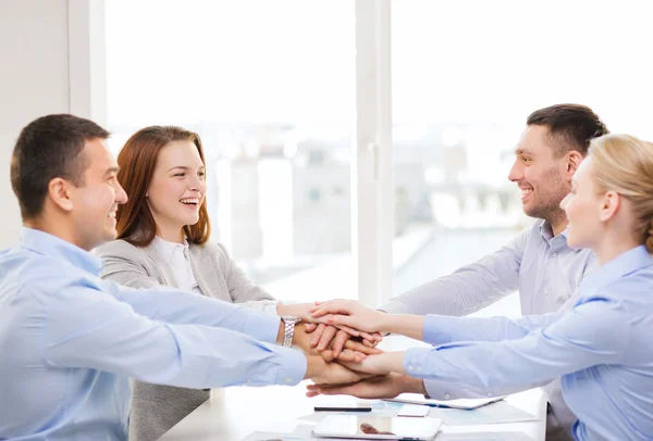 Business team celebrating victory in office — Stock Photo, Image