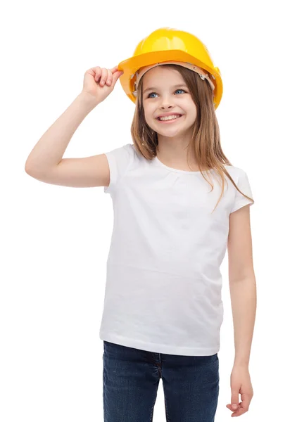 Sorrindo menina no capacete protetor — Fotografia de Stock