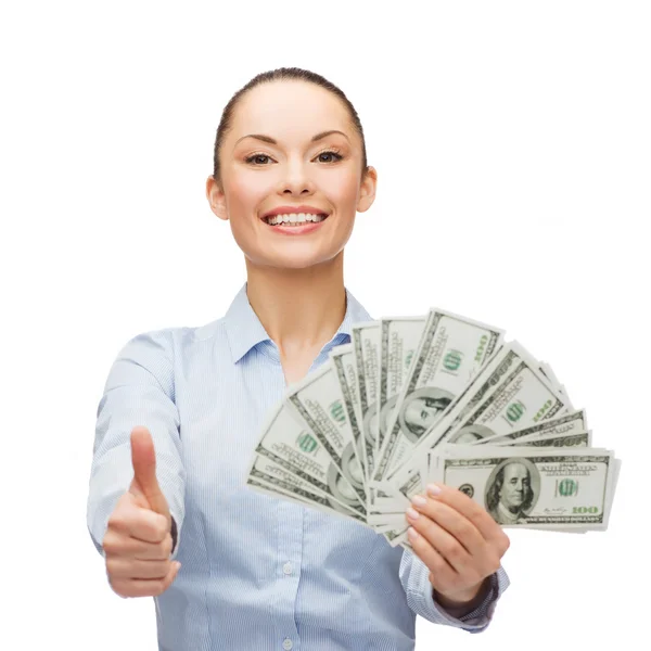Young businesswoman with dollar cash money Stock Photo