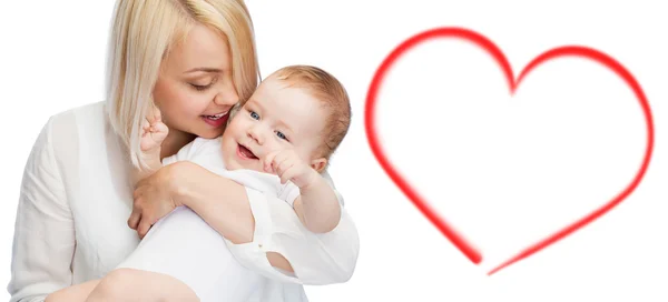 Happy mother with smiling baby — Stock Photo, Image