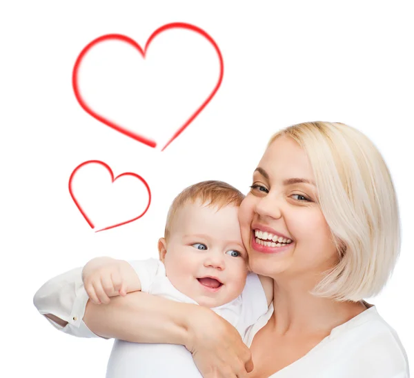 Happy mother with smiling baby — Stock Photo, Image