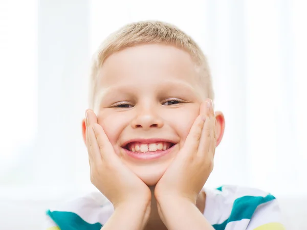 Smiling little student boy at home — Stock Photo, Image