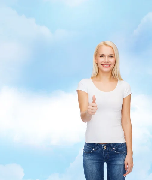 Woman showing thumbs up — Stock Photo, Image