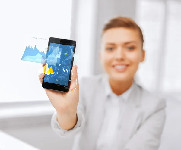 Close up of businesswoman with smartphone — Stock Photo, Image