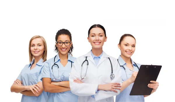 Team or group of female doctors and nurses — Stock Photo, Image