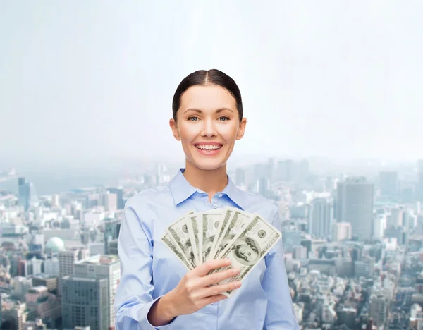 businesswoman with dollar cash money