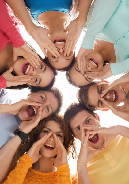 Group of smiling teenagers Stock Photo