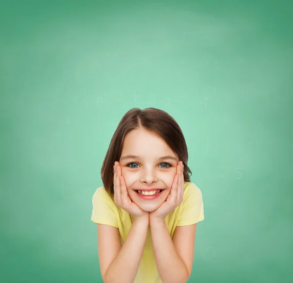 Sorrindo menina sobre fundo branco — Fotografia de Stock
