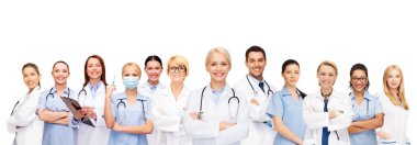 team or group of doctors and nurses clipart