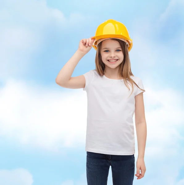 Smiling little girl in protective helmet — Stock Photo, Image