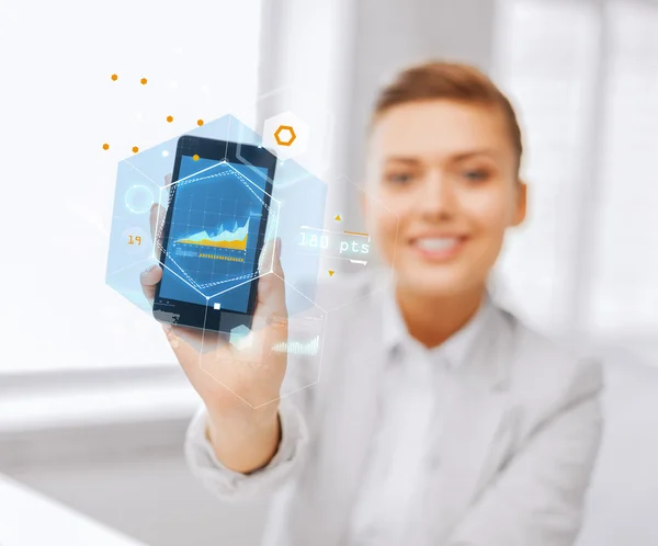 Close up of businesswoman with smartphone — Stock Photo, Image