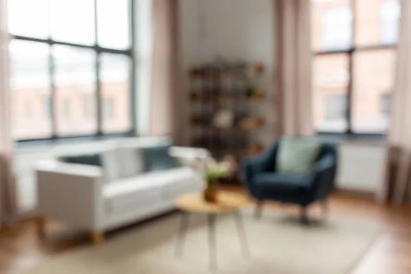 Rozmazaný obývací pokoj interiér doma — Stock fotografie