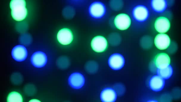 Close up of electric garland lights in dark room — 图库视频影像