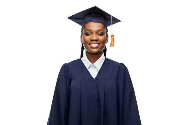 Šťastná studentka postgraduálního studia v minometu — Stock fotografie