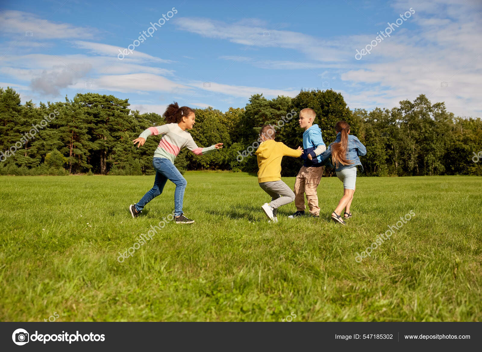 A game of tag stock image