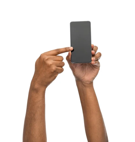 Zbliżenie rąk trzymających smartfona — Zdjęcie stockowe