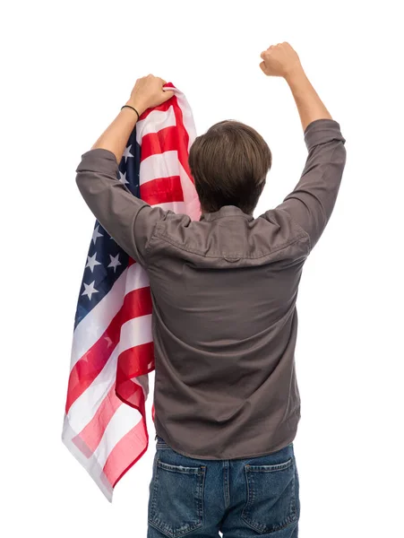 Uomo con bandiera di United States of America — Foto Stock