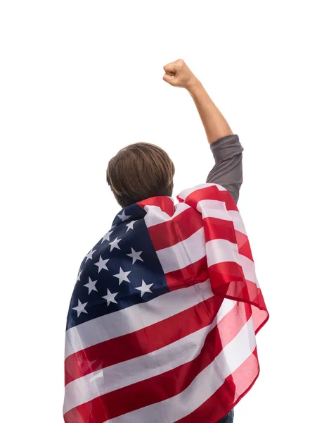 Uomo con bandiera di United States of America — Foto Stock