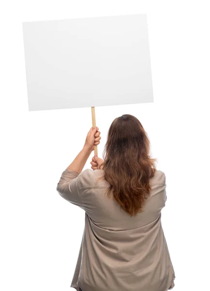Woman with poster protesting on demonstration — Stock Photo, Image