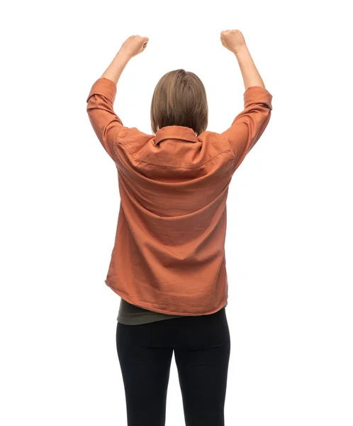 Feminism Human Rights Concept Woman Protesting Demonstration White Background — Stock fotografie