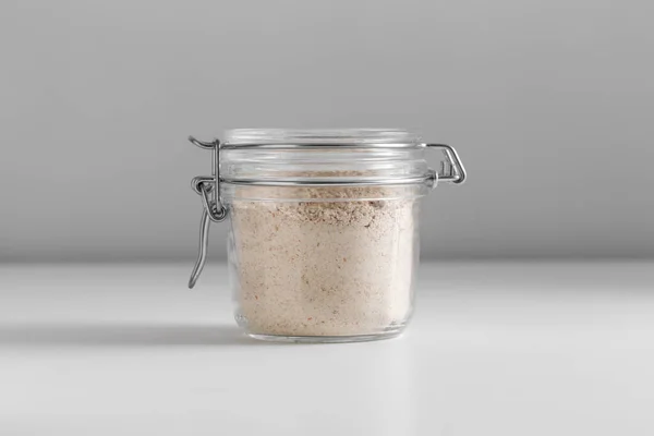 Makanan Makan Dan Memasak Konsep Jar Dengan Tepung Almond Pada — Stok Foto