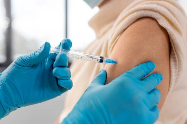 Medicinale Concetto Salute Vaccinazione Primo Piano Del Medico Dell Infermiere — Foto Stock