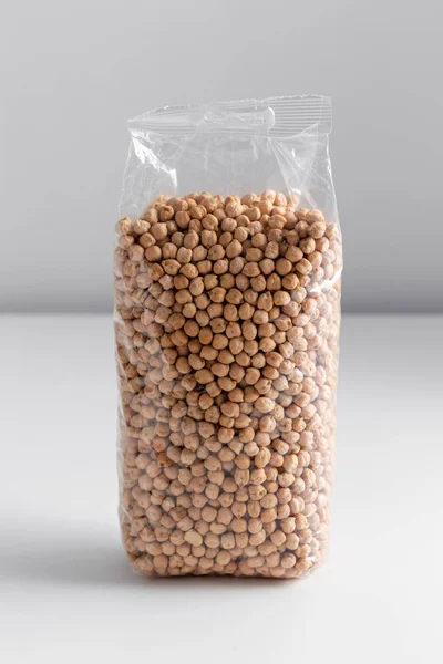 Зберігання Їжі Здорове Харчування Концепція Дієти Пластиковий Пакет Сушеним Горохом — стокове фото