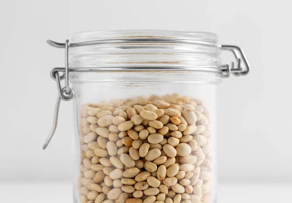 Food Storage Healthy Eating Diet Concept Close Jar Dried Peas — 스톡 사진