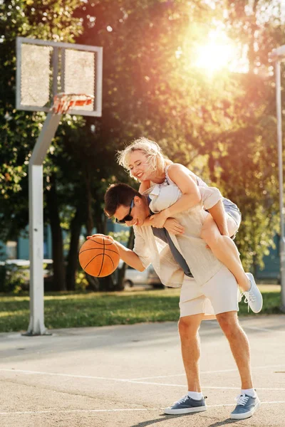 Vacances Été Amour Les Gens Concept Heureux Jeune Couple Avec — Photo